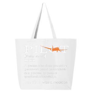 Pilot Definition Shirts Who Lover Funny Airplane Aircraft 25L Jumbo Tote