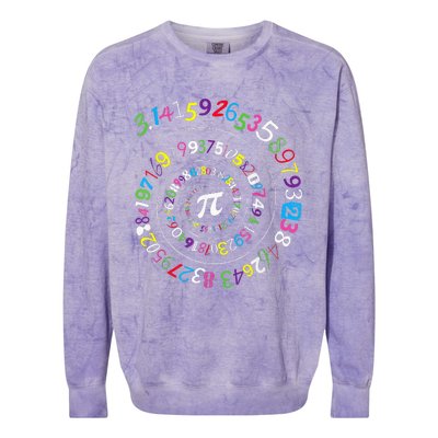 Pi Day Spiral Pi Color Numbers Teacher Student Colorblast Crewneck Sweatshirt