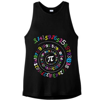 Pi Day Spiral Pi Color Numbers Teacher Student Ladies PosiCharge Tri-Blend Wicking Tank