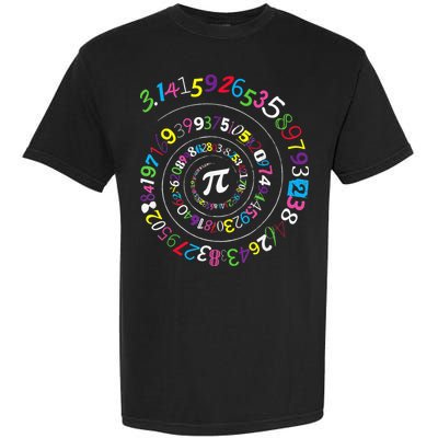 Pi Day Spiral Pi Color Numbers Teacher Student Garment-Dyed Heavyweight T-Shirt