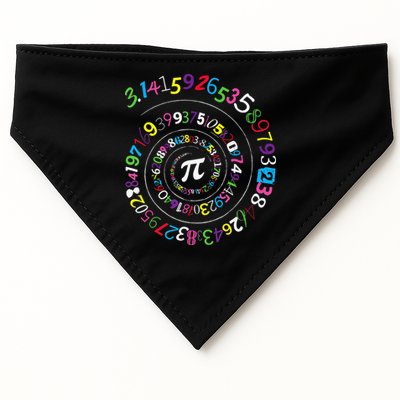 Pi Day Spiral Pi Color Numbers Teacher Student USA-Made Doggie Bandana
