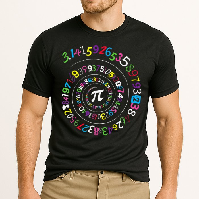 Pi Day Spiral Pi Color Numbers Teacher Student Performance Shirt