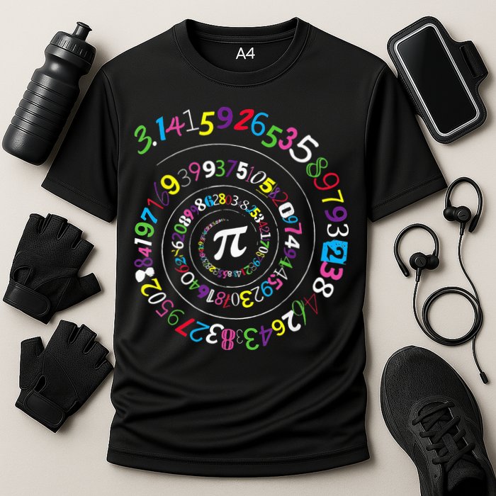 Pi Day Spiral Pi Color Numbers Teacher Student Performance Shirt
