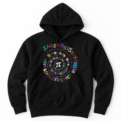Pi Day Spiral Pi Color Numbers Teacher Student Hoodie