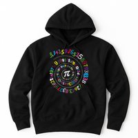 Pi Day Spiral Pi Color Numbers Teacher Student Hoodie