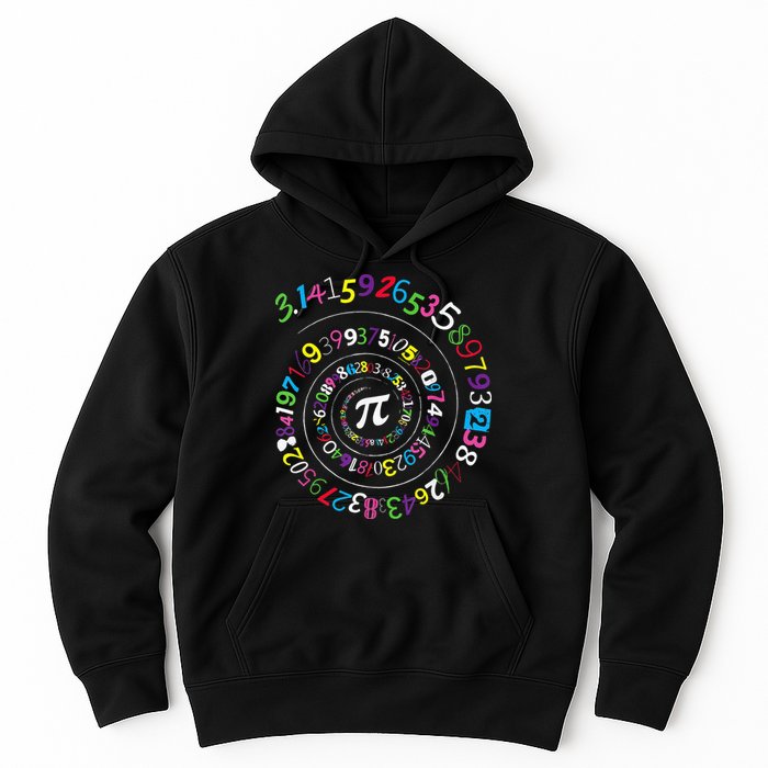 Pi Day Spiral Pi Color Numbers Teacher Student Hoodie