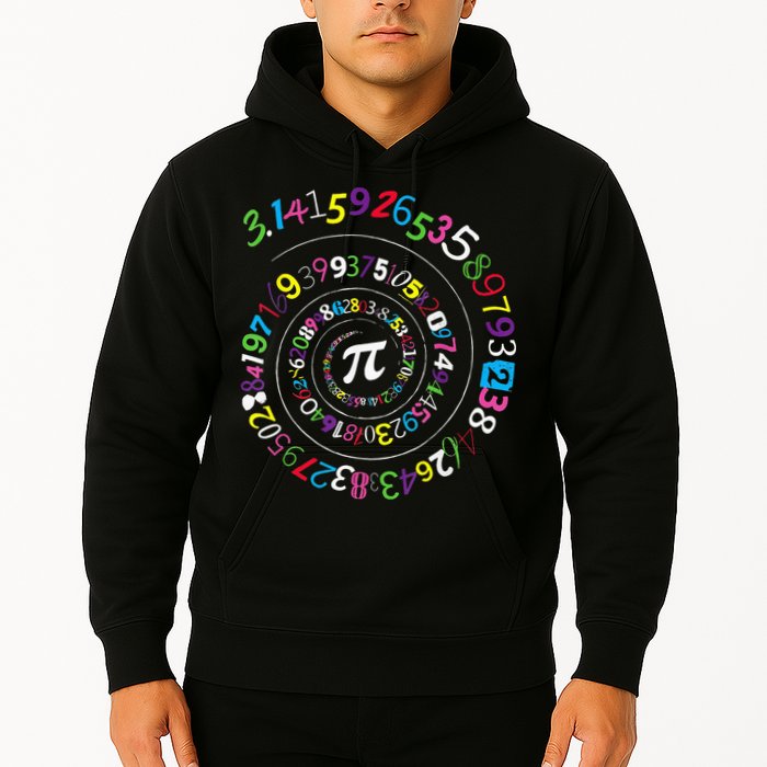 Pi Day Spiral Pi Color Numbers Teacher Student Hoodie