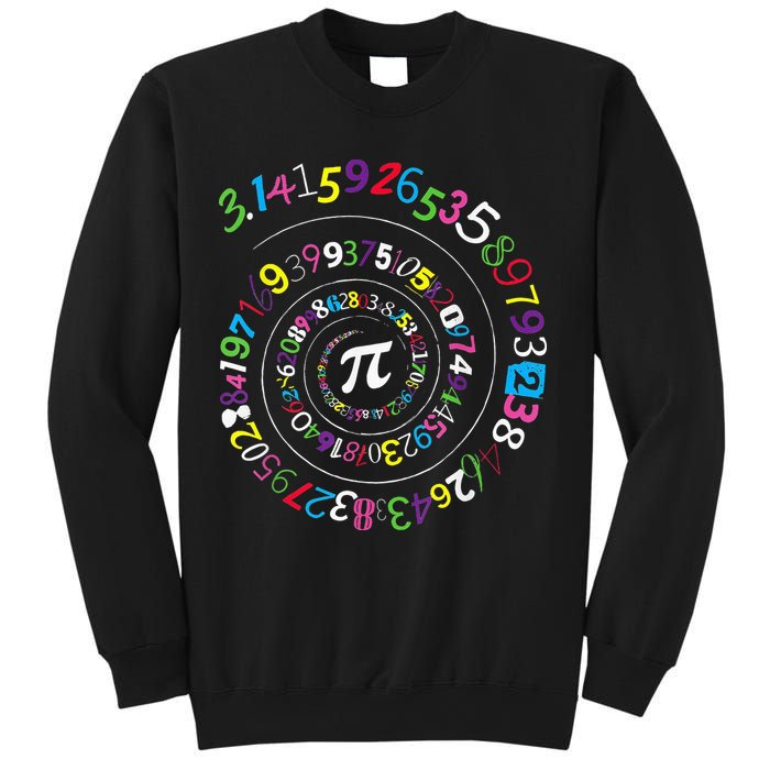 Pi Day Spiral Pi Color Numbers Teacher Student Sweatshirt