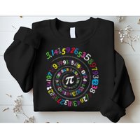 Pi Day Spiral Pi Color Numbers Teacher Student Sweatshirt