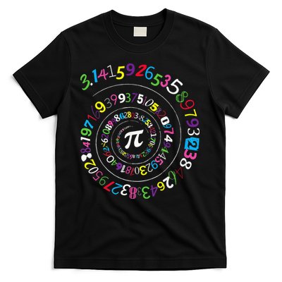 Pi Day Spiral Pi Color Numbers Teacher Student T-Shirt