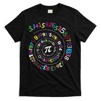 Pi Day Spiral Pi Color Numbers Teacher Student T-Shirt