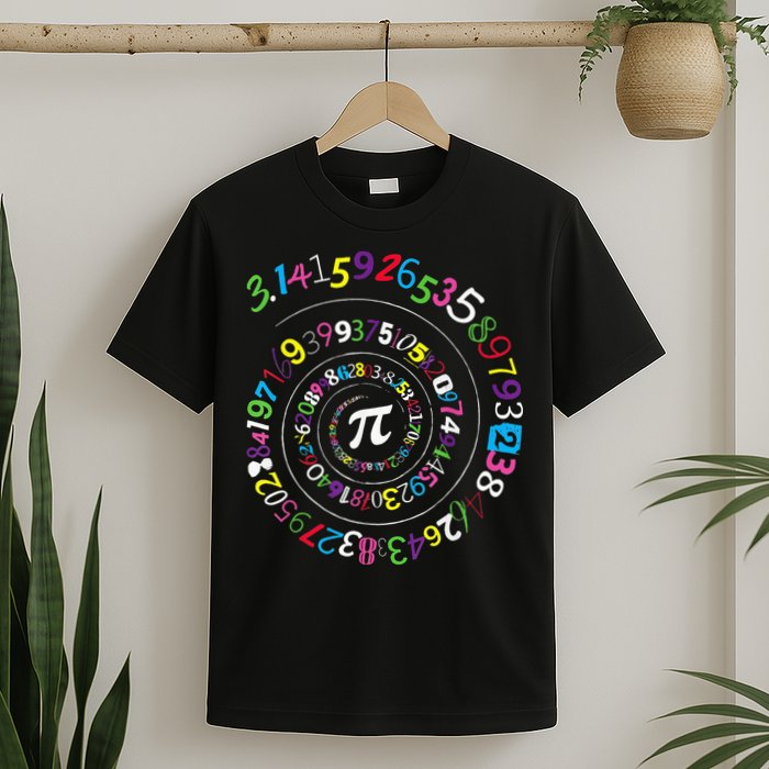Pi Day Spiral Pi Color Numbers Teacher Student T-Shirt