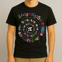 Pi Day Spiral Pi Color Numbers Teacher Student T-Shirt