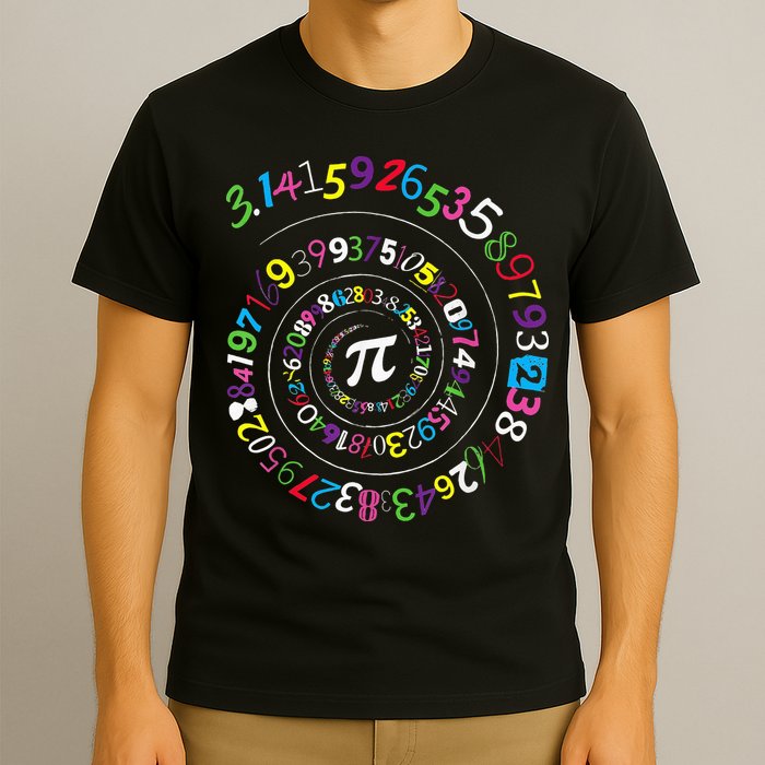 Pi Day Spiral Pi Color Numbers Teacher Student T-Shirt