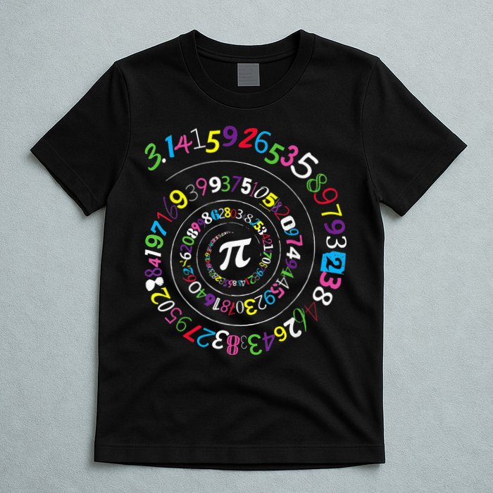 Pi Day Spiral Pi Color Numbers Teacher Student T-Shirt