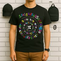 Pi Day Spiral Pi Color Numbers Teacher Student T-Shirt