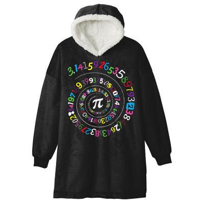 Pi Day Spiral Pi Color Numbers Teacher Student Hooded Wearable Blanket