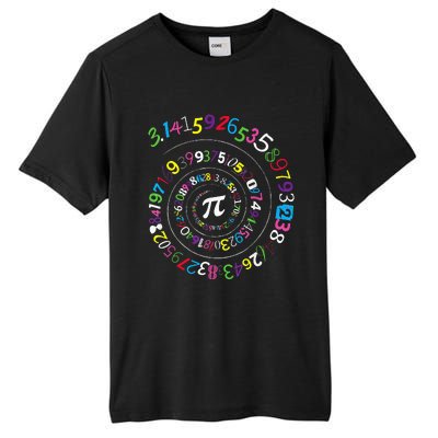 Pi Day Spiral Pi Color Numbers Teacher Student Tall Fusion ChromaSoft Performance T-Shirt