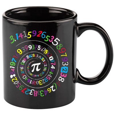 Pi Day Spiral Pi Color Numbers Teacher Student 11oz C Handle Ceramic Mug