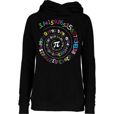 Pi Day Spiral Pi Color Numbers Teacher Student Womens Funnel Neck Pullover Hood