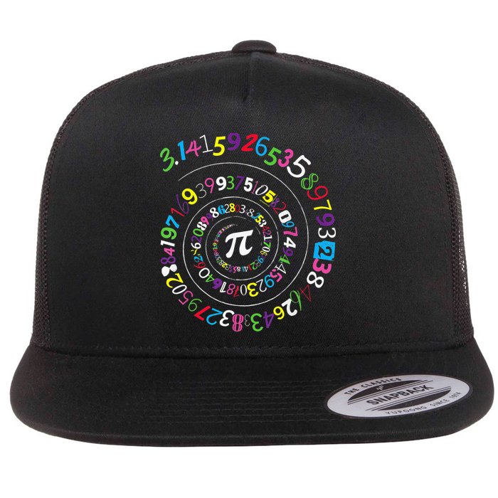 Pi Day Spiral Pi Color Numbers Teacher Student Flatbill Hat