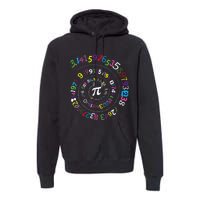 Pi Day Spiral Pi Color Numbers Teacher Student Premium Hoodie