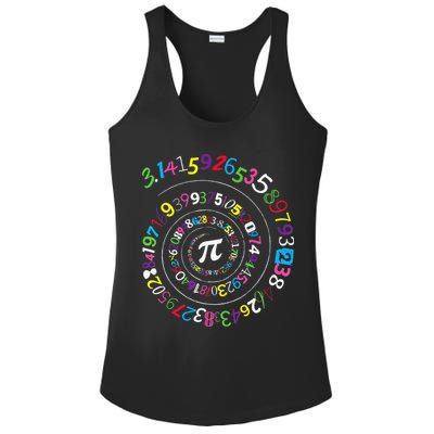 Pi Day Spiral Pi Color Numbers Teacher Student Ladies PosiCharge Competitor Racerback Tank