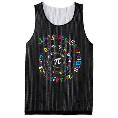 Pi Day Spiral Pi Color Numbers Teacher Student Mesh Reversible Basketball Jersey Tank