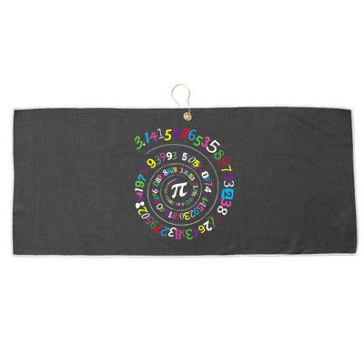 Pi Day Spiral Pi Color Numbers Teacher Student Large Microfiber Waffle Golf Towel