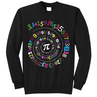 Pi Day Spiral Pi Color Numbers Teacher Student Tall Sweatshirt