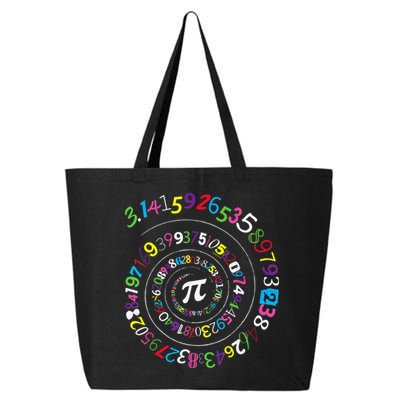 Pi Day Spiral Pi Color Numbers Teacher Student 25L Jumbo Tote