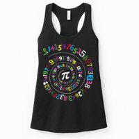 Pi Day Spiral Pi Color Numbers Teacher Student Womens Tank Top
