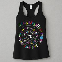 Pi Day Spiral Pi Color Numbers Teacher Student Womens Tank Top