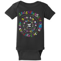 Pi Day Spiral Pi Color Numbers Teacher Student Baby Bodysuit