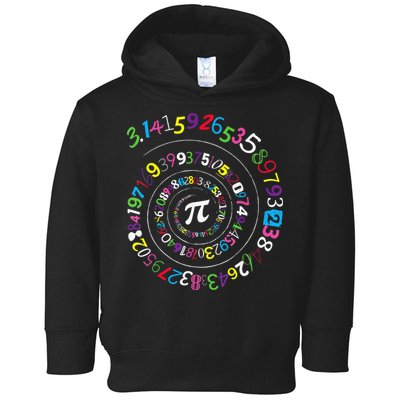 Pi Day Spiral Pi Color Numbers Teacher Student Toddler Hoodie