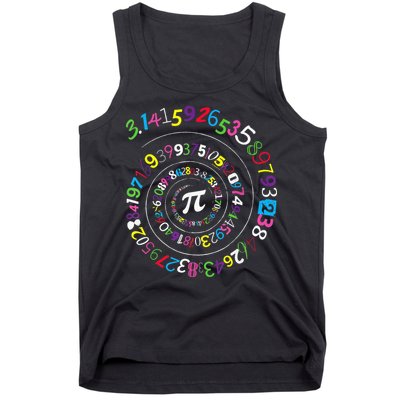 Pi Day Spiral Pi Color Numbers Teacher Student Tank Top