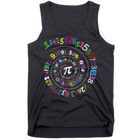 Pi Day Spiral Pi Color Numbers Teacher Student Tank Top
