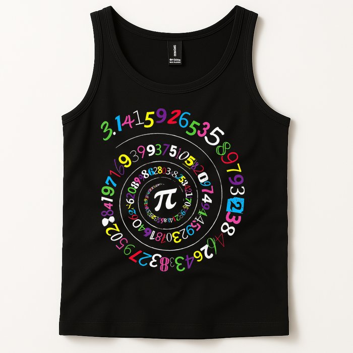 Pi Day Spiral Pi Color Numbers Teacher Student Tank Top