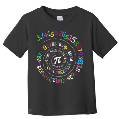Pi Day Spiral Pi Color Numbers Teacher Student Toddler T-Shirt