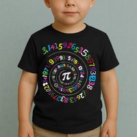 Pi Day Spiral Pi Color Numbers Teacher Student Toddler T-Shirt