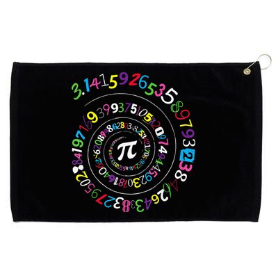 Pi Day Spiral Pi Color Numbers Teacher Student Grommeted Golf Towel