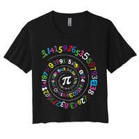 Pi Day Spiral Pi Color Numbers Teacher Student Crop Top