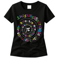 Pi Day Spiral Pi Color Numbers Teacher Student Womens T-Shirt