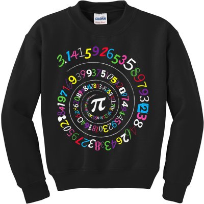 Pi Day Spiral Pi Color Numbers Teacher Student Kids Sweatshirt