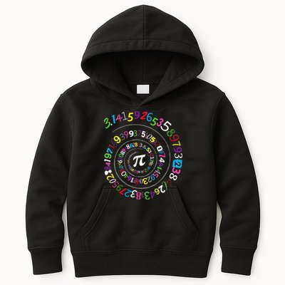 Pi Day Spiral Pi Color Numbers Teacher Student Kids Hoodie