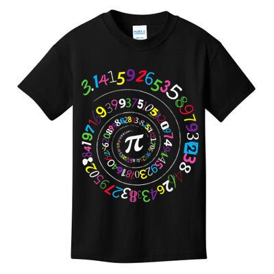 Pi Day Spiral Pi Color Numbers Teacher Student Kids T-Shirt