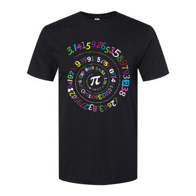 Pi Day Spiral Pi Color Numbers Teacher Student Softstyle CVC T-Shirt