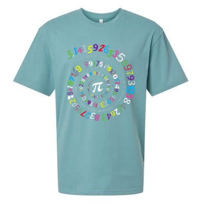 Pi Day Spiral Pi Color Numbers Teacher Student Sueded Cloud Jersey T-Shirt