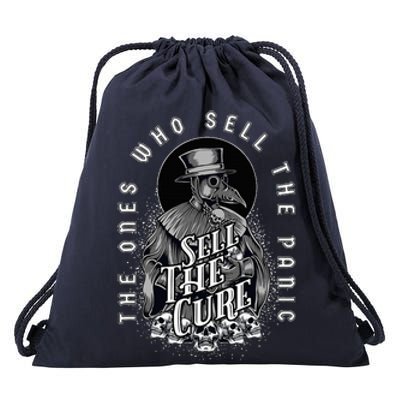 Plague Doctor Sell The Panic Sell The Cure Drawstring Bag