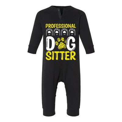 Professional Dog Sitter Dog Walker Funny Pet Sitter Meaningful Gift Infant Fleece One Piece